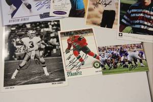 lot 25 image: Large Mixed Sports Autograph Photo and Cut Auto Lot