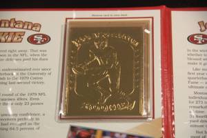 lot 26 image: Joe Montana 22KT Gold Card Set in Binder