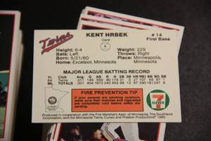lot 34 image: 1985 7-11 Fire Prevention Minnesota Twins Baseball Card Lot  125 Cards