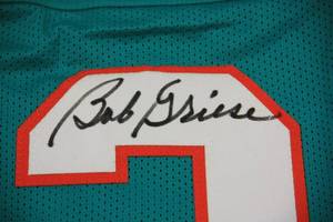 lot 48 image: Bob Griese Custom Jersey Autograph with 2 Vintage Cards Tristar COA