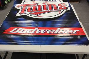 lot 61 image: Large Minnesota Twins 65x46 Bar Vinyl Banner