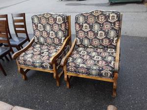 lot 12 image: Pair Of Southwest Print Chairs