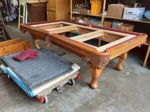 lot 20 image: Ol Hausen Slate Pool Table With Accufast Cushions