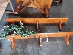 lot 21 image: Pair Of Wall Shelves 6 Ft.