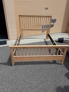 lot 22 image: Queen Or Full (Adjustable) Head Board, Foot Board & Rails