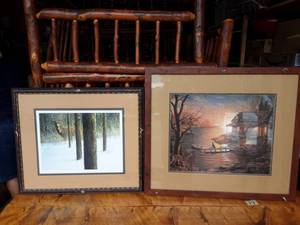 lot 29 image: Gibson 30x26 & Cautious Pause Signed Bruce Langton 26x22