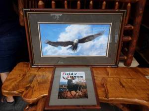 lot 31 image: Field & Stream Moose 14x17 & Soaring By Lorie Snow Heiml 32x20