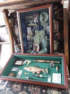 lot 38 image: 2-Fishing Related Shadow Boxes (1-Needs Glass)