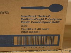 lot 61 image: Dixie Plastic Spoons and Dispenser
