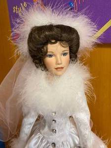 Porcelain Bride Doll standing 21 inches tall