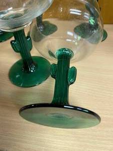 10 Margarita  Glasses with Cactus Stems
