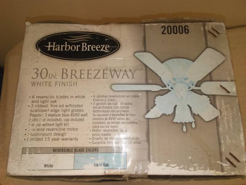 lot 5 image: New Ceiling Fan & light, Habor Breeze