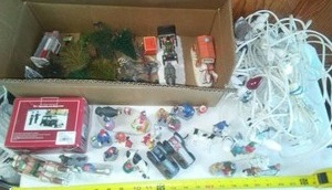 lot 54 image: Christmas Village, Model Railroading, sleighs and accessories.