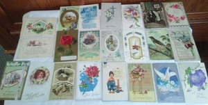 lot 99 image: Antique Vintage Post Cards - Postmarked (22) 1910, 12, 15, some embossed.