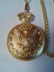 lot 168 image: Gold colored Pocket Watch  Eagle.