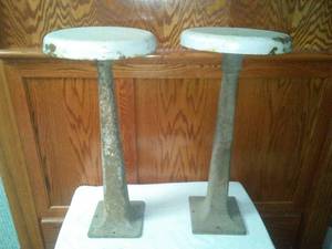lot 151 image: 2 Antique Cast Stools Rare Find.