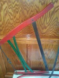 lot 175 image: Vintage Hand Saws lumberjack style
