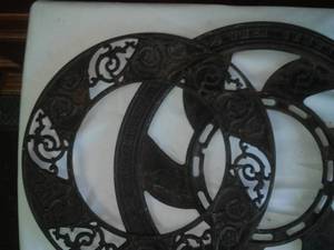 lot 179 image: Cast ornamental Vent stove, Chimney, pipe piece. Aug. 31, 1897