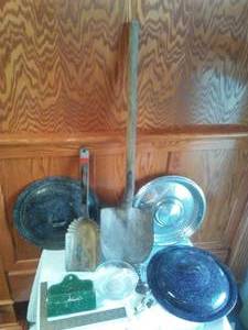 lot 185 image: Misc. metal - comb case, doorknobs, & more.