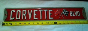 lot 202 image: Corvette Boulevard metal sign