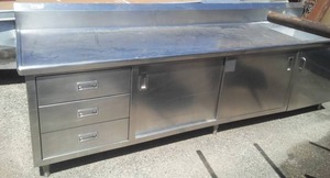 lot 244 image: Outdoors Man Dream -Stainless Base Cupboards with Sink.