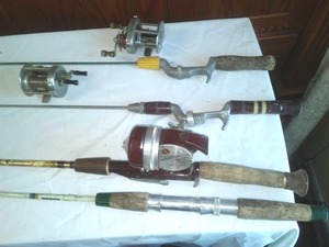 lot 268 image: Fishing 4 rods 3 reels Ted Williams 440 rod and reel Shakespeare