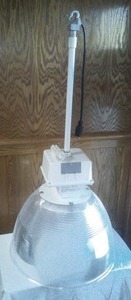 lot 269 image: 2 Large commercial lights with bulbs Eco 42 watt, Phillips, 22 inch diameter.