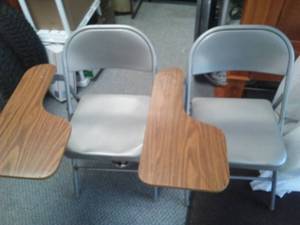 lot 287 image: 2 adult student desk chairs