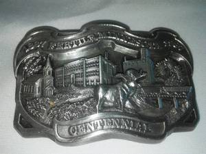 lot 317 image: Belt Buckle Fertile MN 1987 Centennial