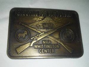 lot 318 image: NRA Belt Buckle Whittington Center
