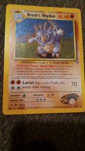 lot 21 image: Brocks Rhydon 232 Pokemon Card Holofoil