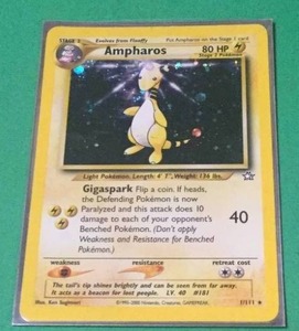 lot 17 image: Ampharos 1111 Pokemon card Holofoil
