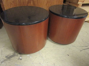 lot 812 image: ACCENT TABLES, WITH MARBLE TOPS