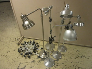 lot 820 image: ADJUSTABLE LAMPS, WITH ROLLING CARTS