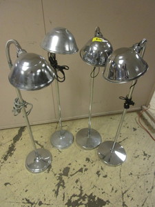 lot 816 image: ADJUSTABLE LAMPS, WITH ROLLING CARTS