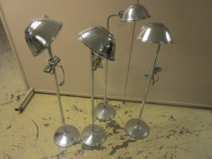lot 817 image: ADJUSTABLE LAMPS, WITH ROLLING CARTS