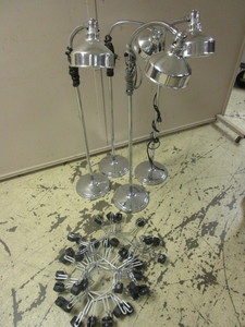 lot 819 image: ADJUSTABLE LAMPS, WITH ROLLING CARTS