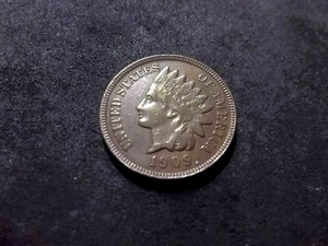 1909 S Indian Head Cent RedBrown