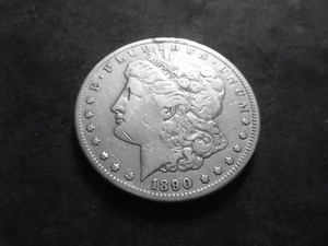 1890 CC  Morgan Silver Dollar