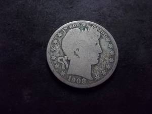 1908 O Barber Half Dollar