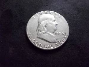 1954 S Franklin Half Dollar