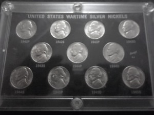 U.S. Wartime Silver Nickels In MS