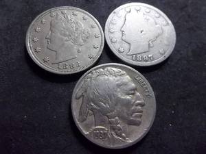 1883, 1897, 1937 S Nickels