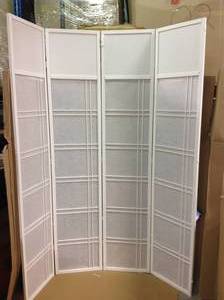 6 ft. White 4-Panel  Room Divider IN GOOD CONDITIONS
