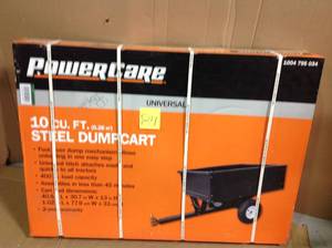 Power Care 10 cu. ft. Lawn Mower Dump Cart with Wheels&nbsp&nbspin good condition