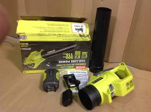RYOBI 110 MPH 500 CFM 40-Volt Lithium-Ion Cordless Variable-Speed Jet Fan Leaf Blower with 4.0 Ah Battery and Charger Included&nbsp&nbspin good condition