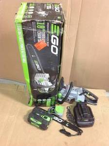 EGO 18 in. 56-Volt Lithium-Ion Cordless Electric Chainsaw, 5.0 Ah Battery and Charger Included&nbsp&nbspin good condition