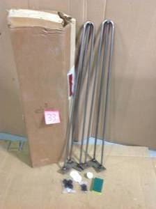 Heavy-Duty 12 in. Dia 36 in. Raw Steel, 3-Rod Hairpin Leg&nbsp&nbspin good condition