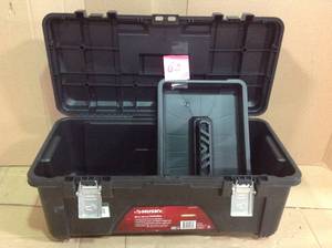 Husky 26 in. Plastic Portable Tool Box with Metal Latches in Black&nbsp&nbspin good condition