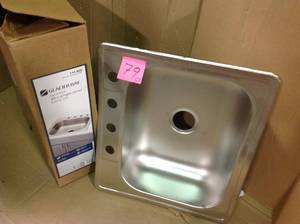 Glacier Bay 114 625 Drop-In SS 25 in. Single Kitchen Sink&nbsp&nbspin good condition